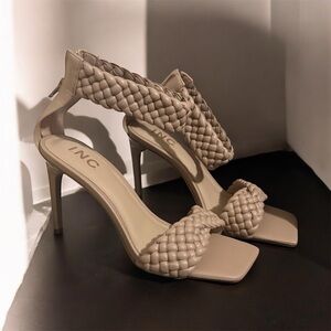 NWT INC International Concepts Women's Beige Braided Heels
